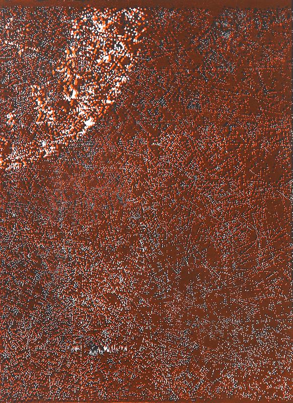 Lune de printemps rousse I_I, xylographie, 79x57 cm, 2020